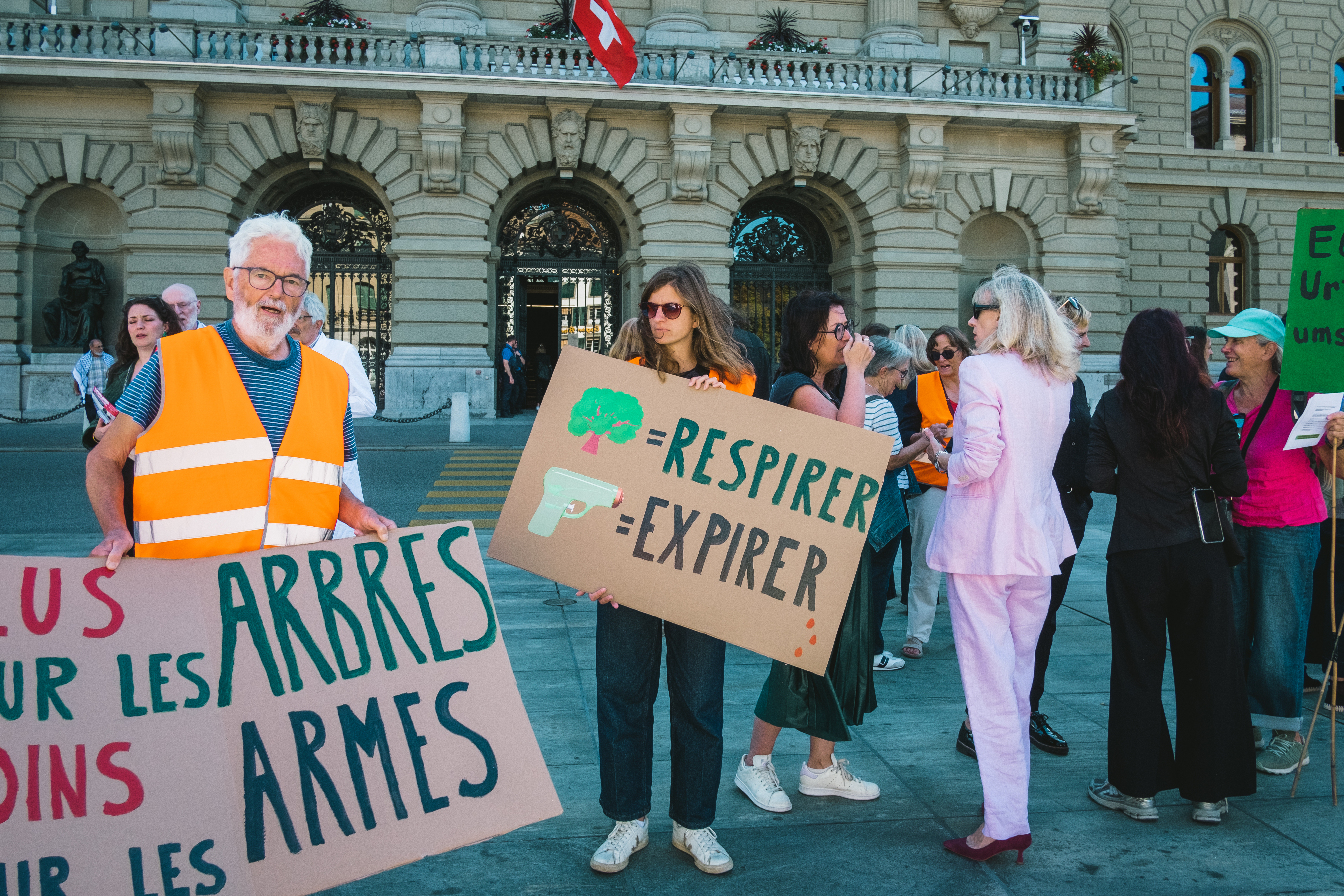 Action sur la place fédérale à l'occasion de la rentrée parlementaire le lundi 14 septembre 2026
